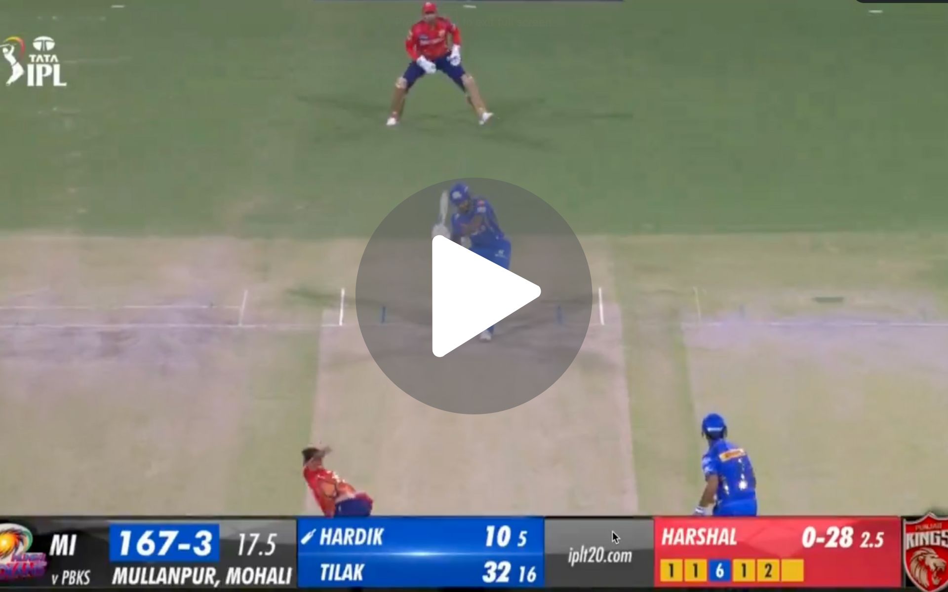 [Watch] Pandya Fails To Flourish Yet Again In IPL 2024 During PBKS Vs MI Against Harshal